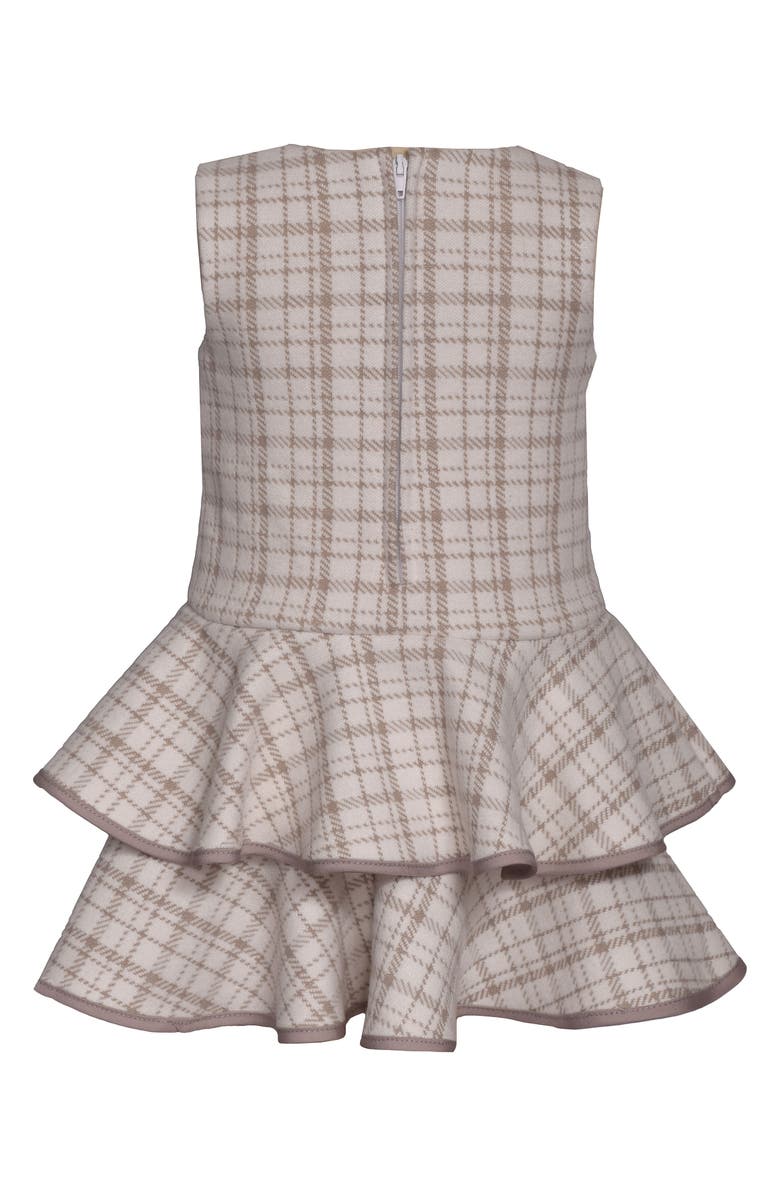 Iris & Ivy Kids' Plaid Tiered Dress & Jacket Set, Alternate, color, Taupe