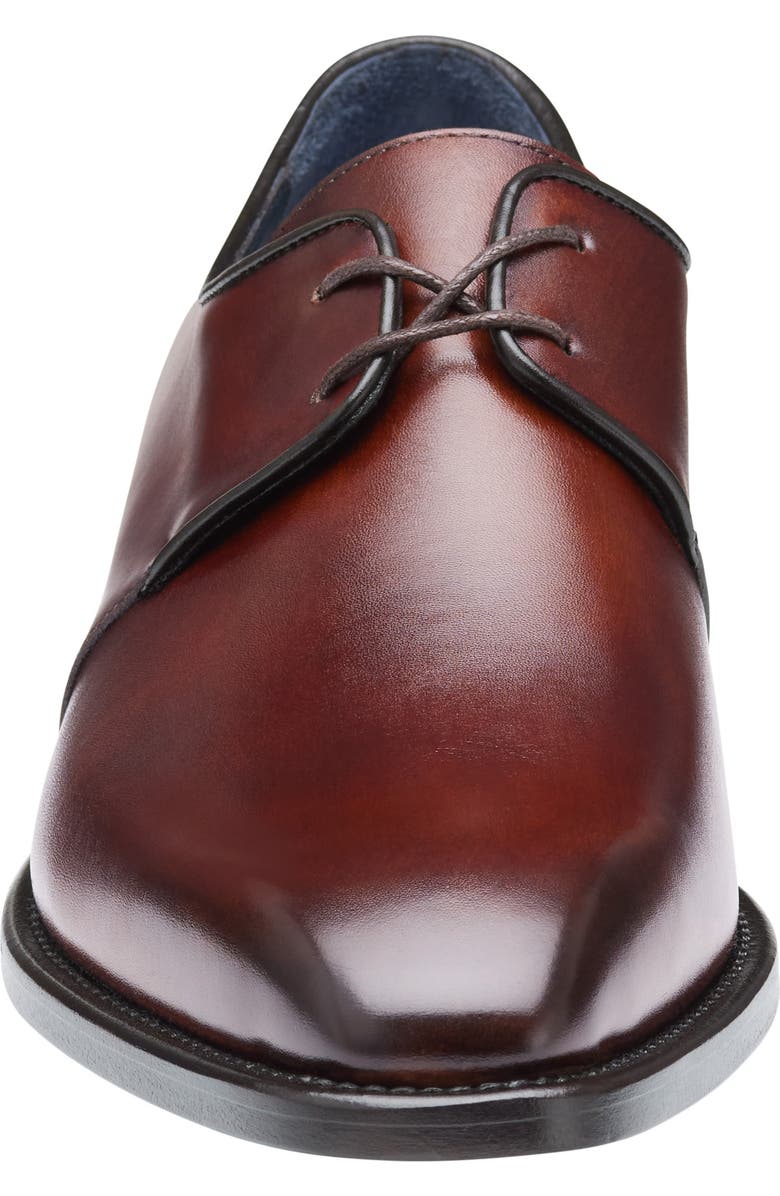 Johnston & Murphy Larson Plain Toe Derby, Alternate, color, Mahogany Italian Calfskin