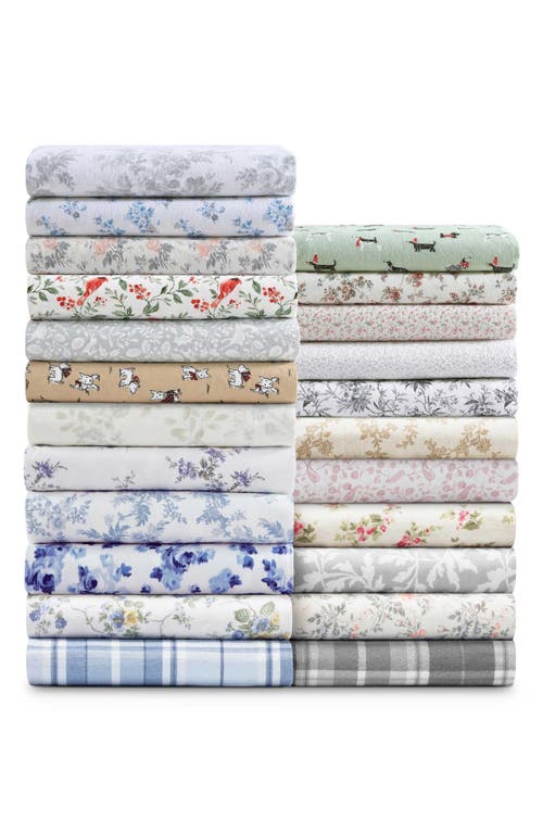 Laura Ashley Deer Dance Cotton Flannel Sheet Set In Grey