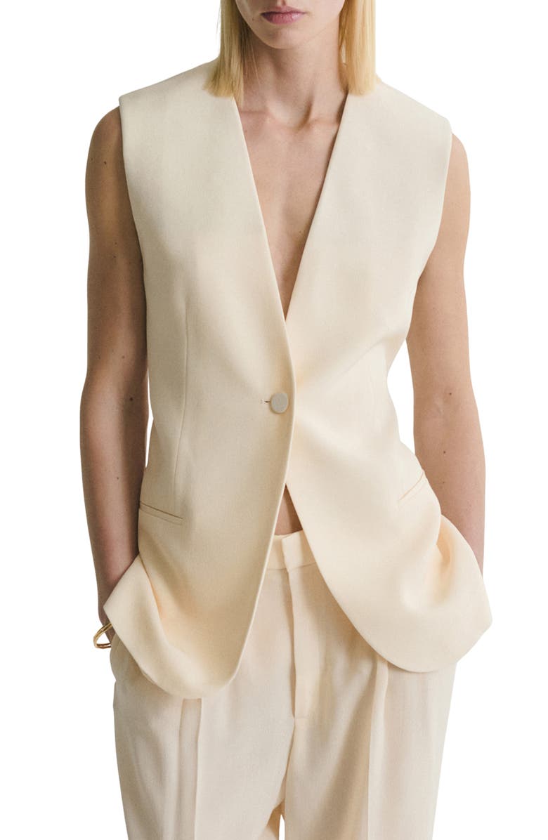 MANGO Longline Vest, Main, color, Vanilla