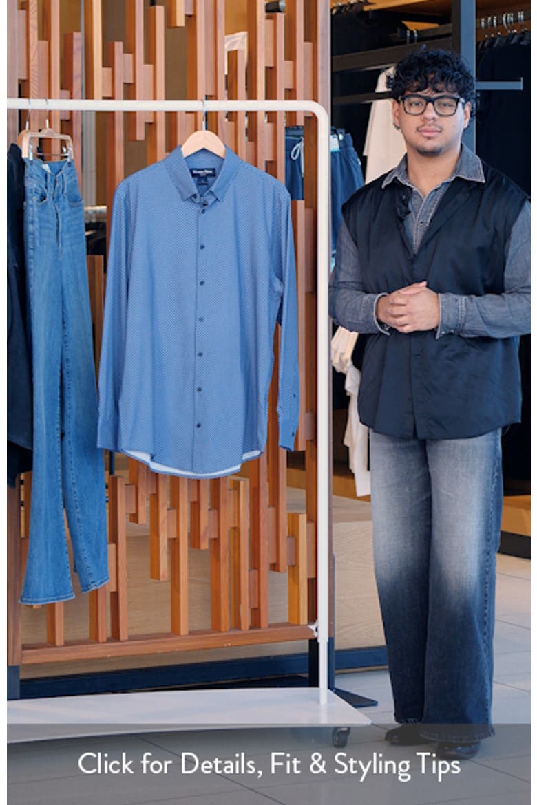 Leeward Trim Fit Diamond Print Performance Button-Up Shirt video