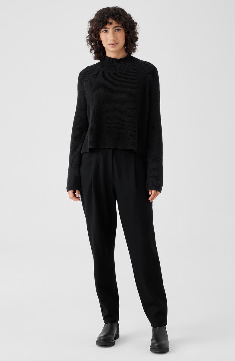 Eileen Fisher Pleated Ankle Tapered Boiled Wool Pants, Alternate, color,