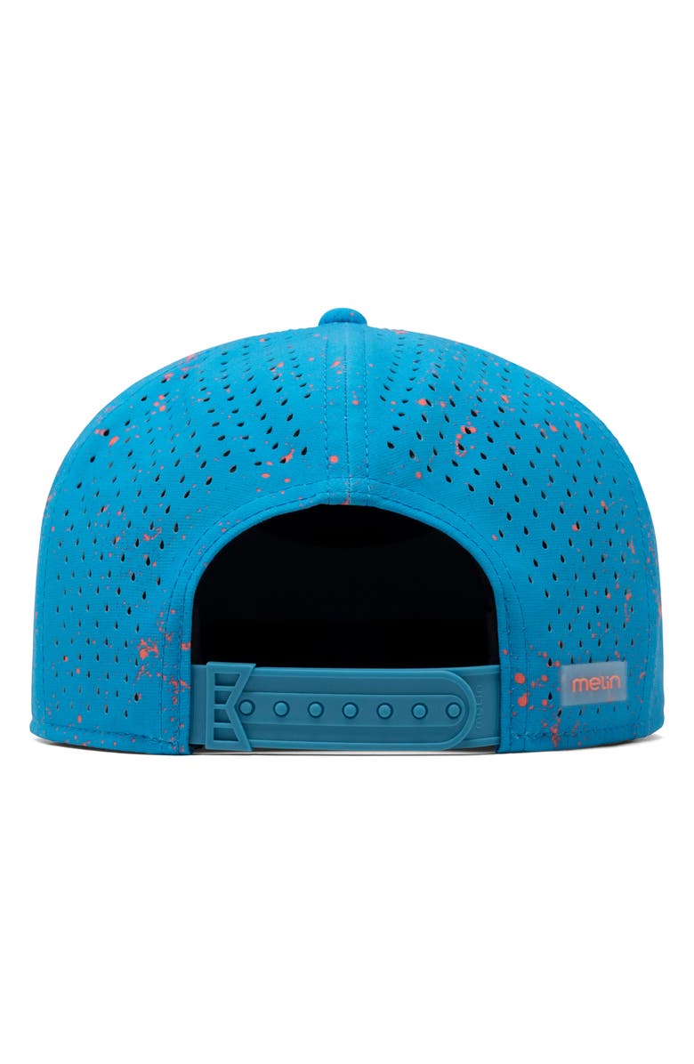 Melin Trenches Icon Neon Drip Hydro Performance Snapback Hat, Alternate, color, Electric Blue