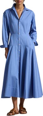 Polo Ralph Lauren Stripe Cotton Poplin Shirtdress