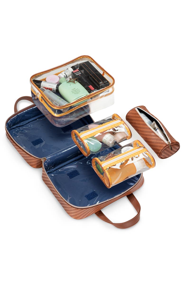 Stephanie Johnson Rosewood Cognac Martha Large Makeup Case, Alternate, color, Cognac