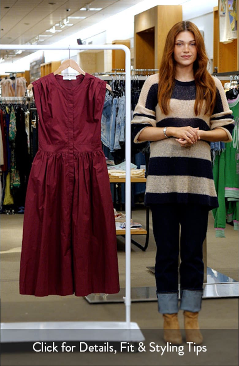 Pleated Shoulder Midi Dress, sales video thumbnail