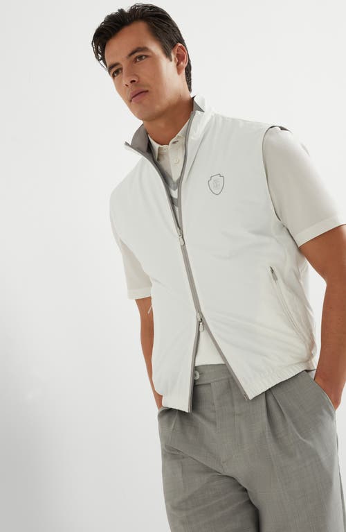 Brunello Cucinelli Nylon Weather-resistant Reversible Gilet In Off-white