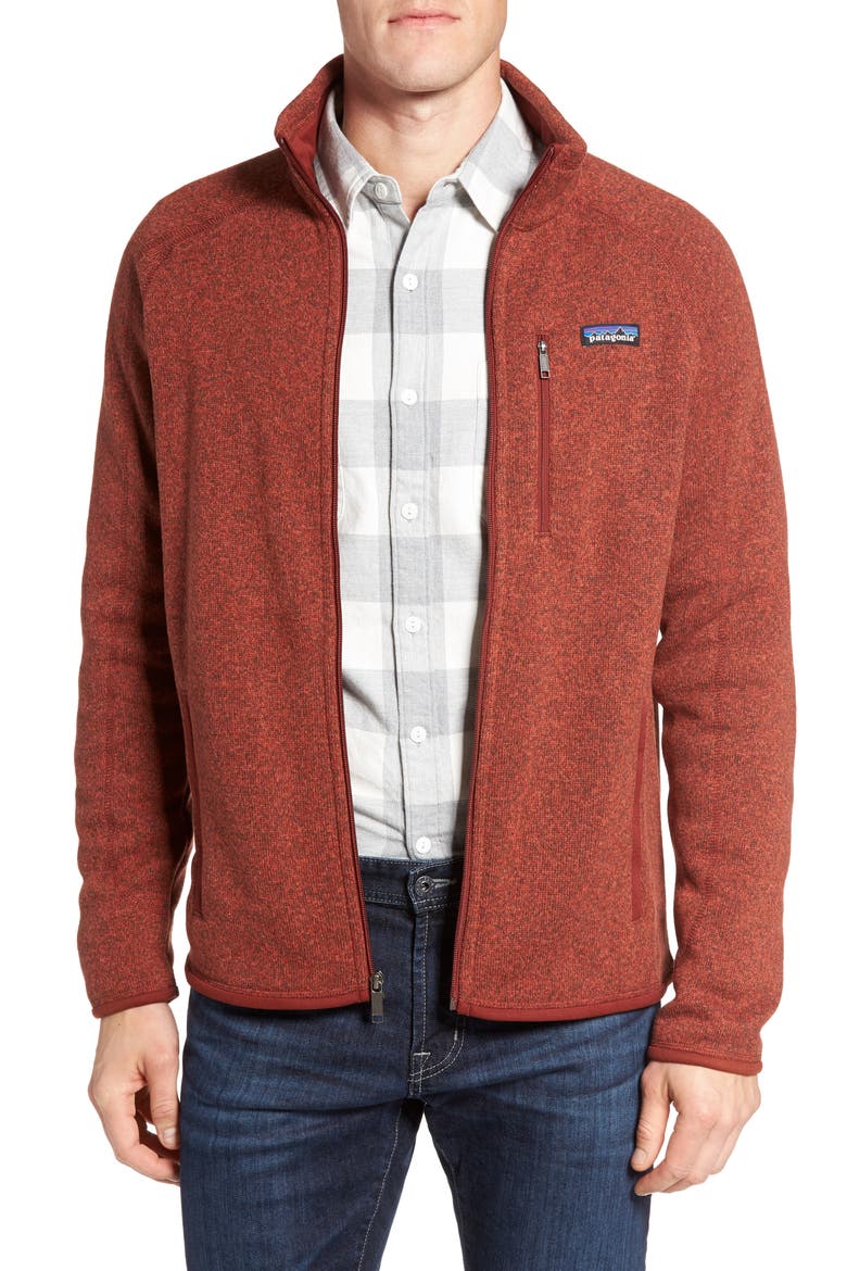 Better Sweater Zip Front Jacket, Main, color, CINDER RED