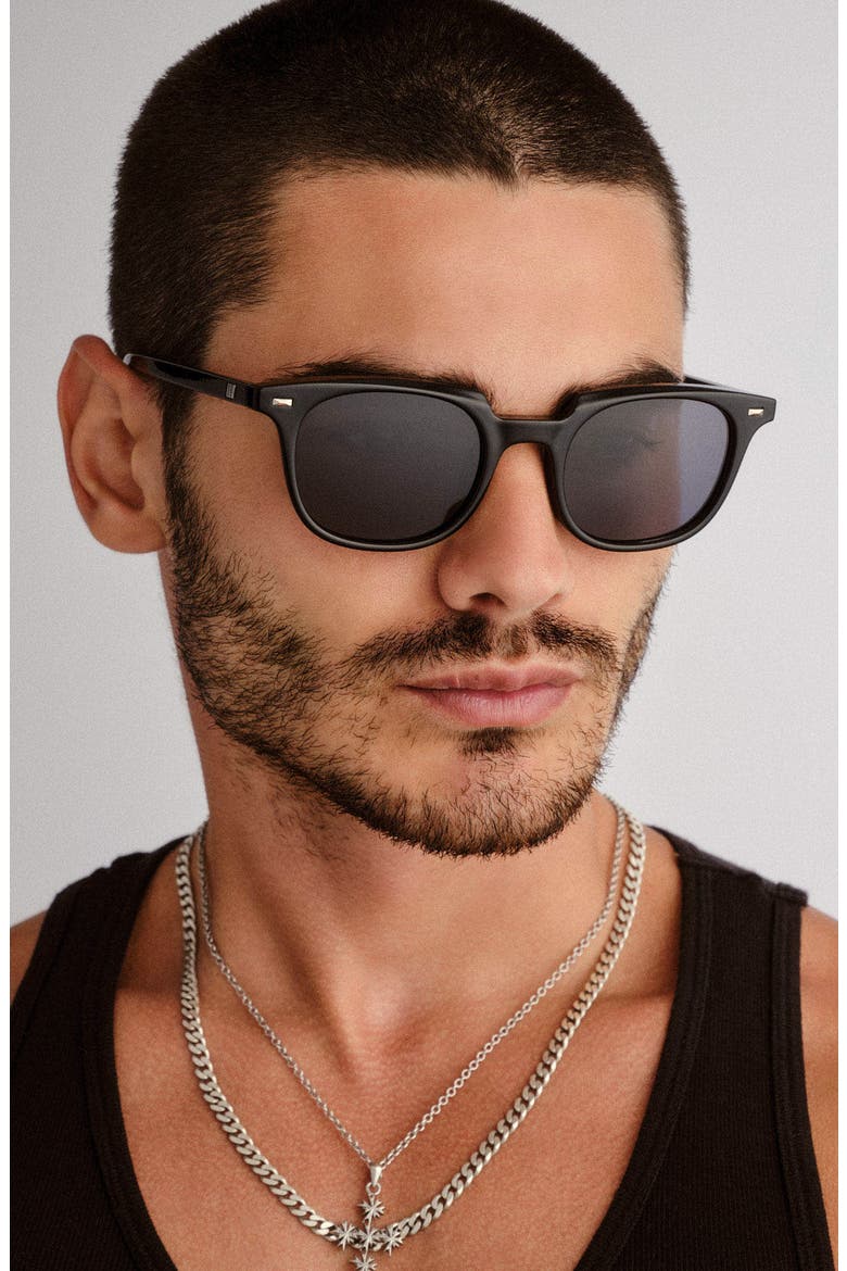 Le Resolu 51mm Polarized D-Frame Sunglasses, Alternate, color, BLACK / SMOKE MONO POLARIZED