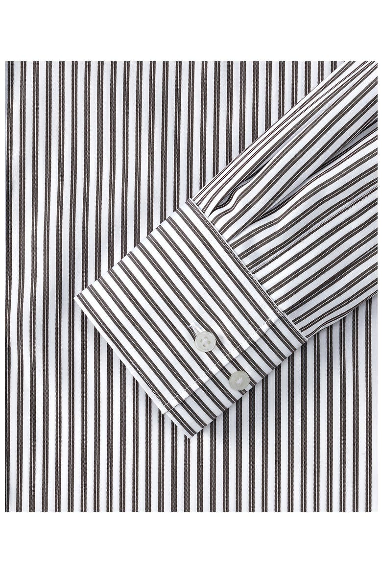 No Iron Oversized Poplin Extra Long Tunic, Alternate, color, Rich Coffee Double Stripe
