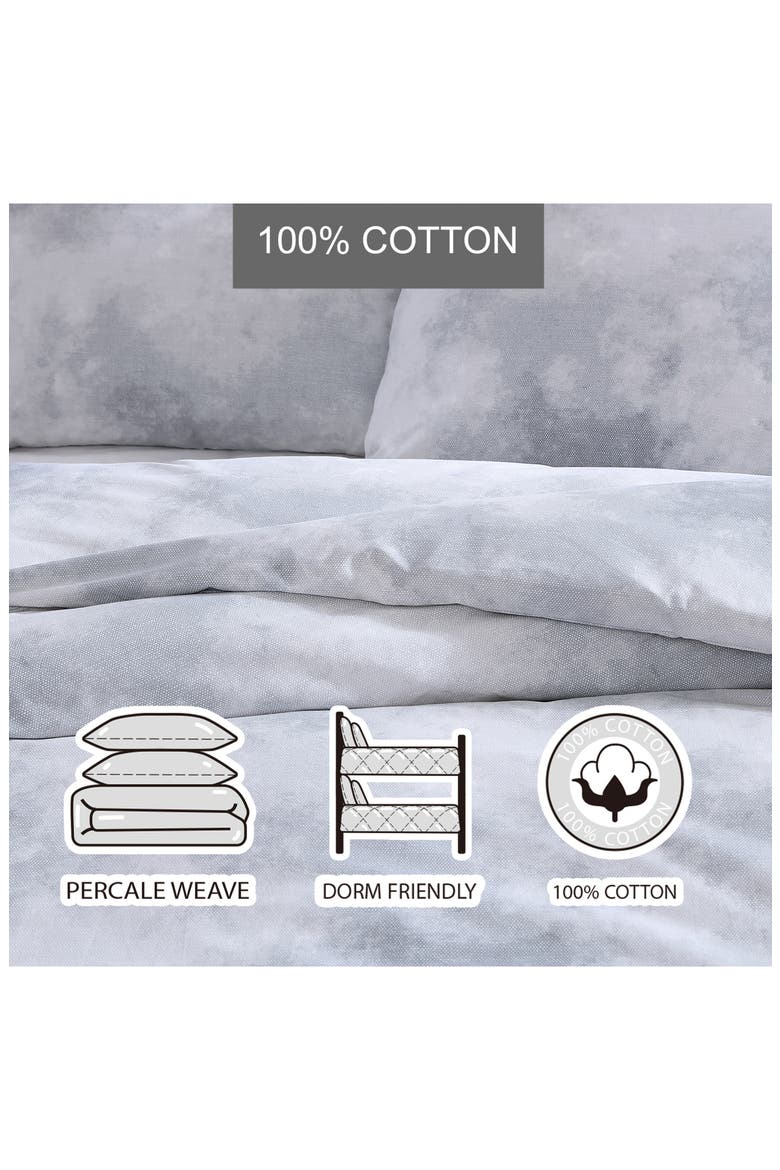 Koto Clouds Cotton Duvet Cover Set, Alternate, color, GREY