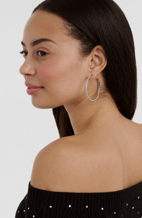 Ted Baker Claire Large Crystal Hoop Earrings In Metallic