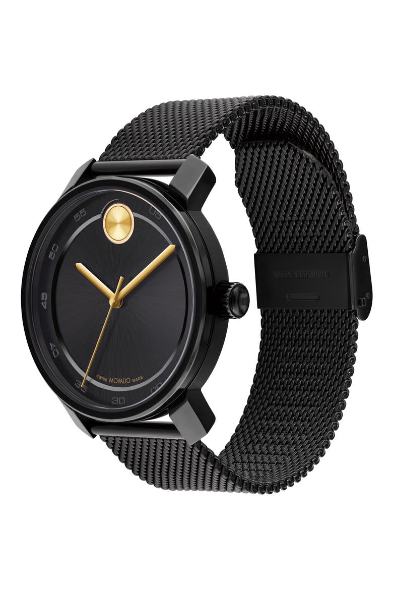 Bold Access Mesh Strap Watch, 41mm, Alternate, color, BLACK