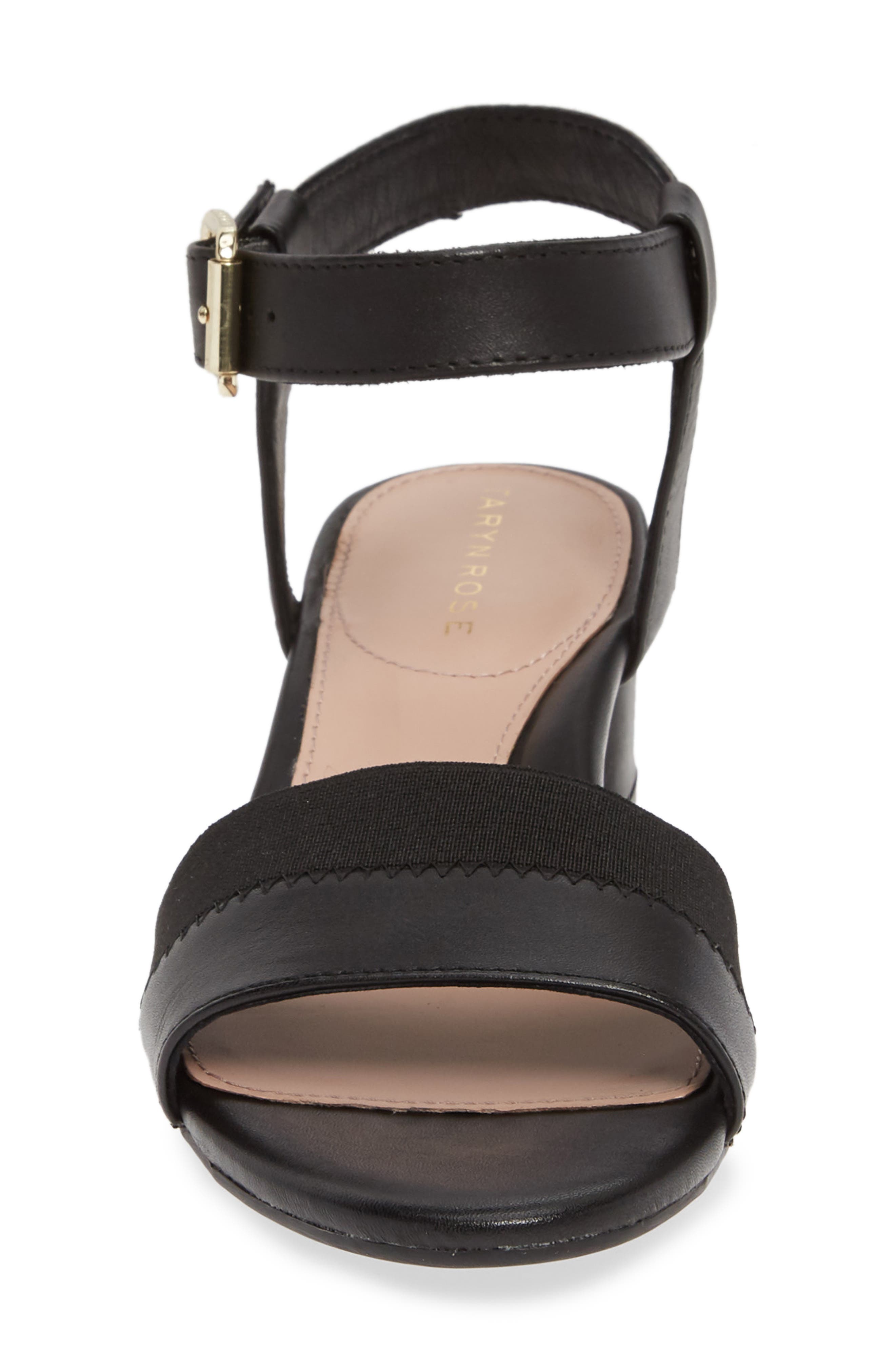 Taryn Rose Makena Sandal, Alternate, color, Black Leather