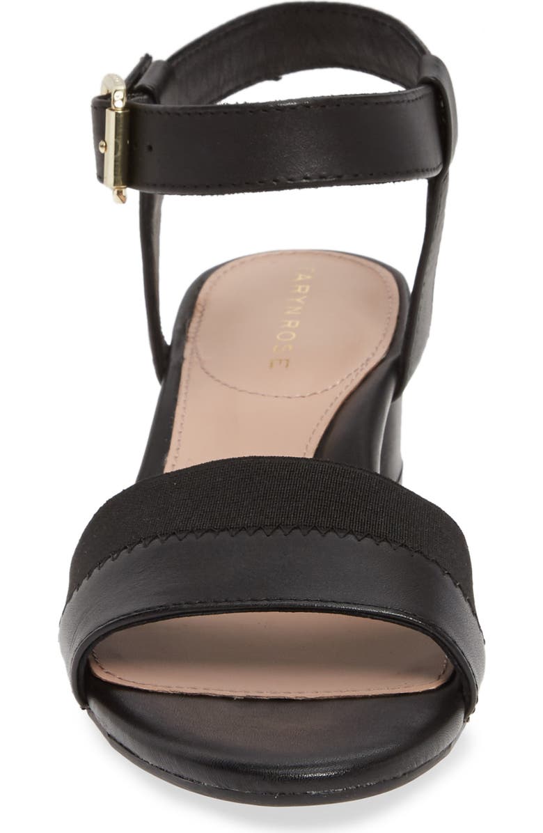 Taryn Rose Makena Sandal, Alternate, color, Black Leather