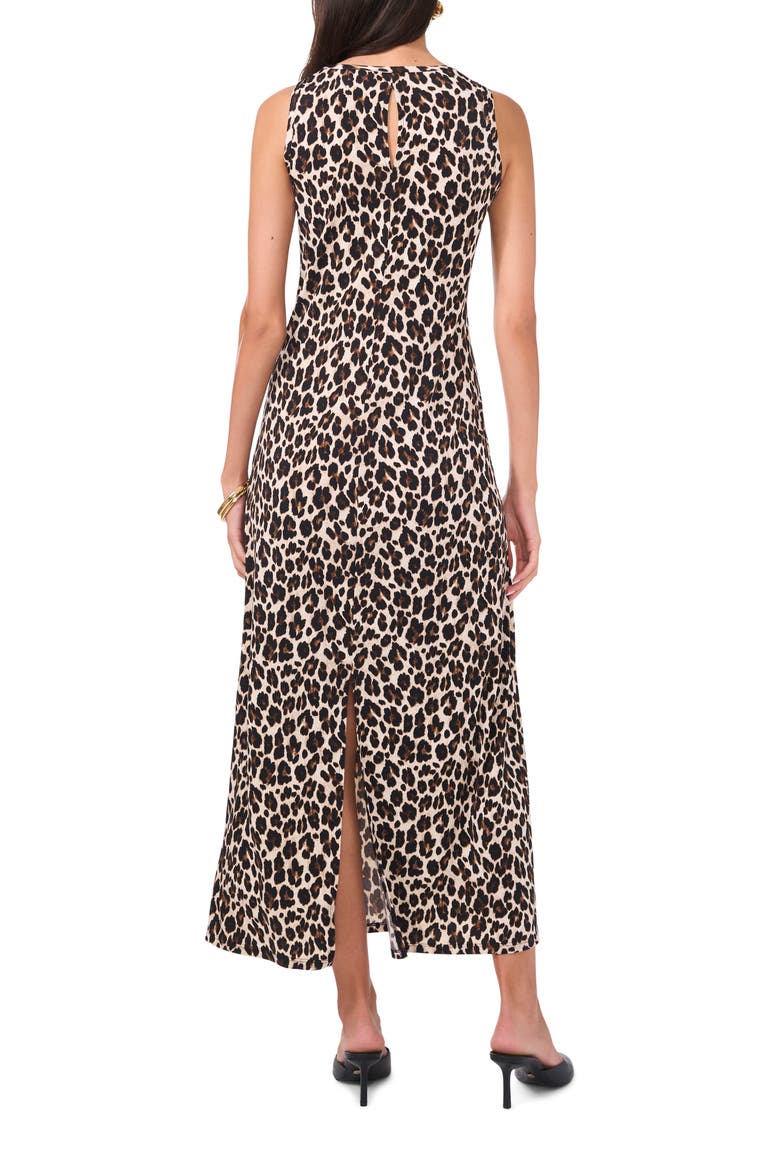 Leopard Print Sleeveless Maxi Dress, Alternate, color, RICH BLACK LEOPARD