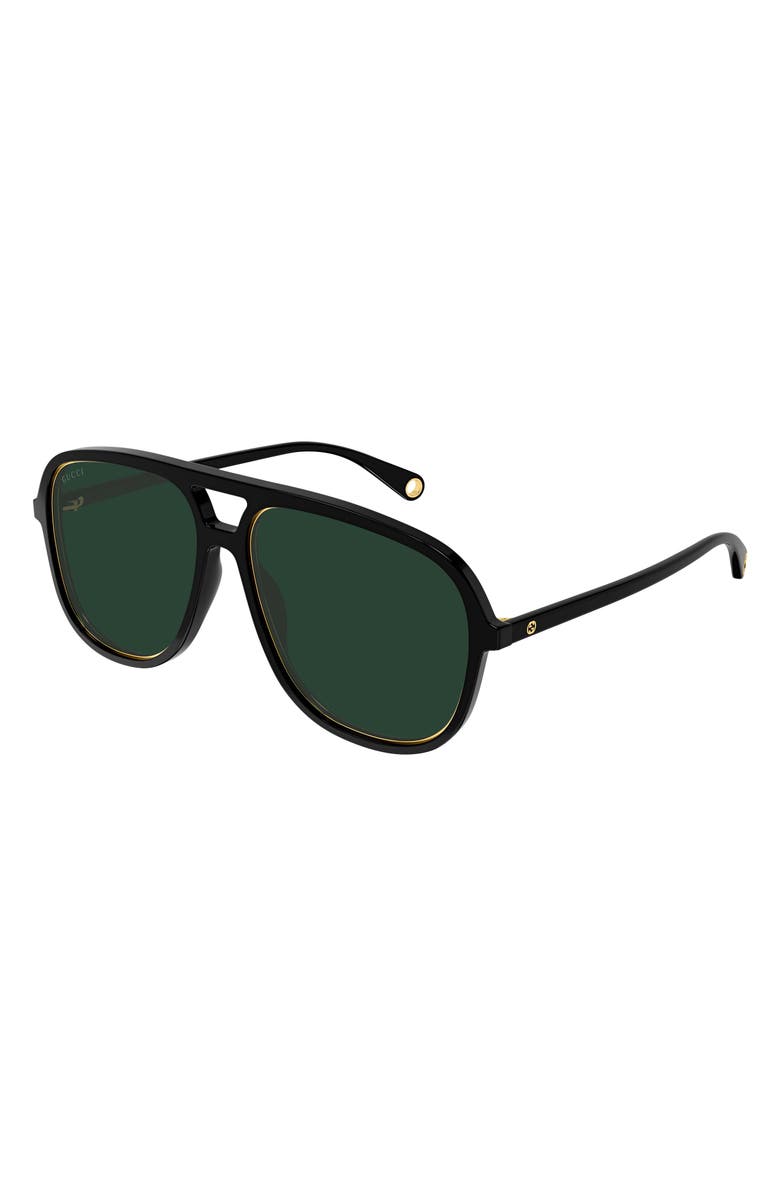 Gucci 57mm Aviator Sunglasses, Main, color,