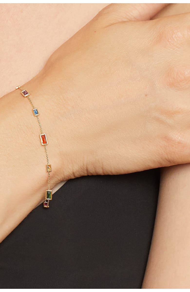 Oradina 14K Yellow Gold Fresco Station Bracelet, Alternate, color, 