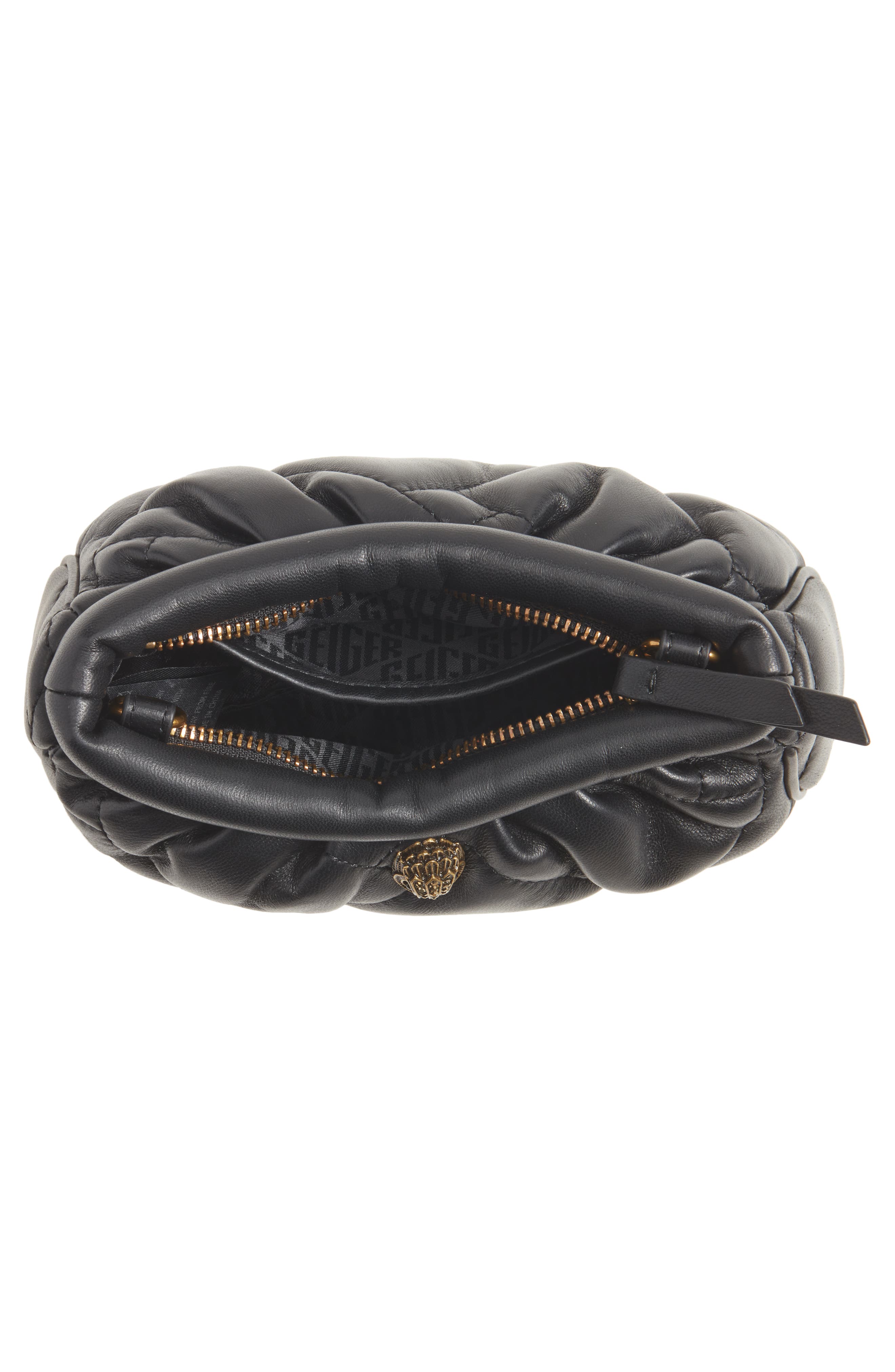 Kensington Quilted Leather Clutch, Alternate, color, BLACK