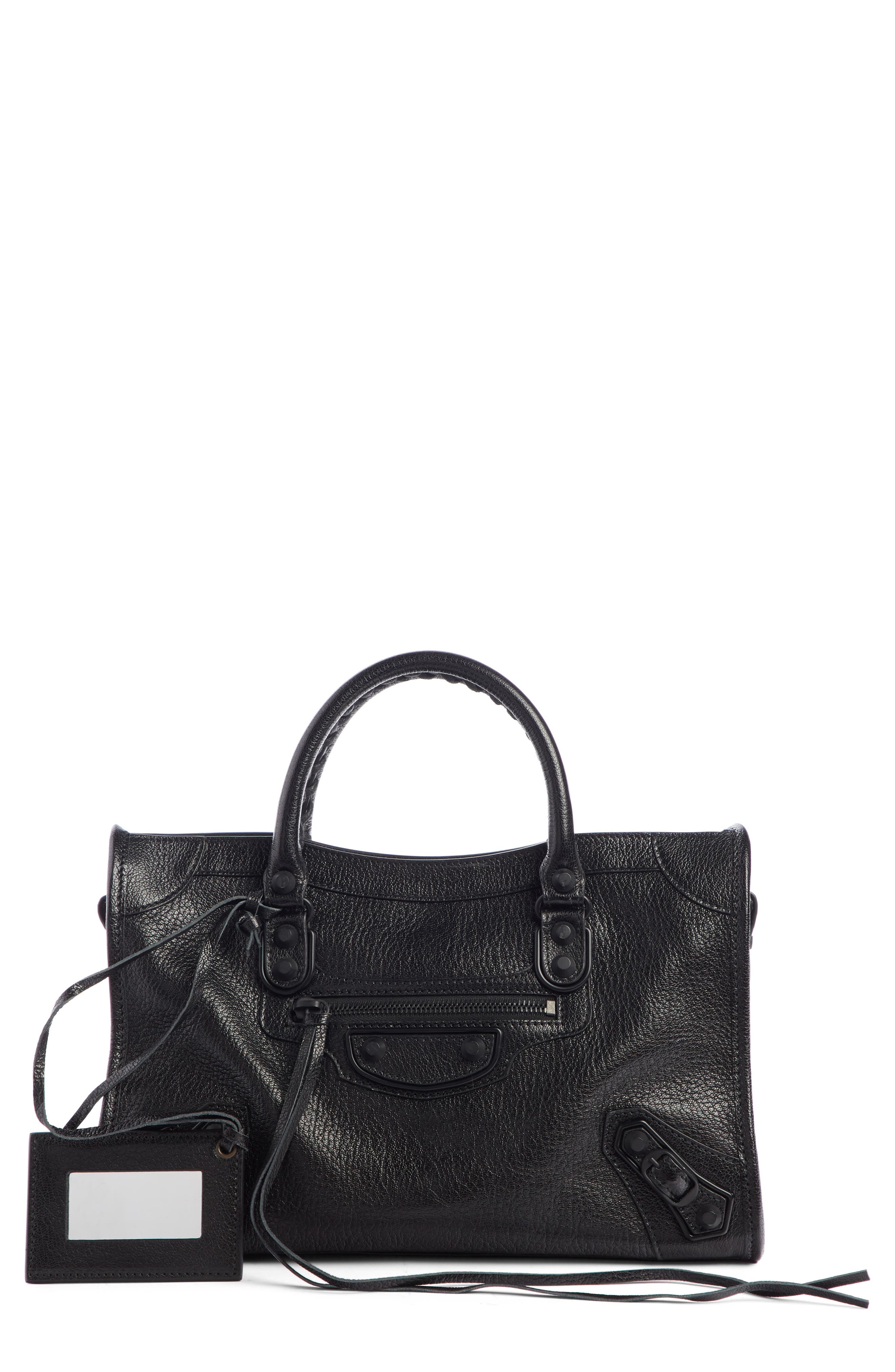 Balenciaga Mini Classic City Calfskin Leather Satchel, Main, color, 