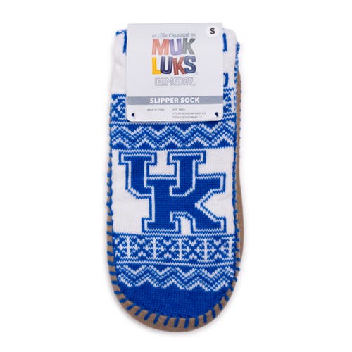 Muk Luks Gameday Slipper Socks In Blue