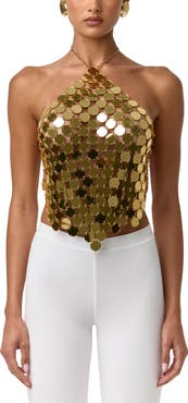 Naked Wardrobe Chain Link Mesh Sequin Top