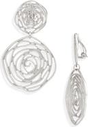 Karine Sultan Oversize Rose Cutout Drop Clip Earrings