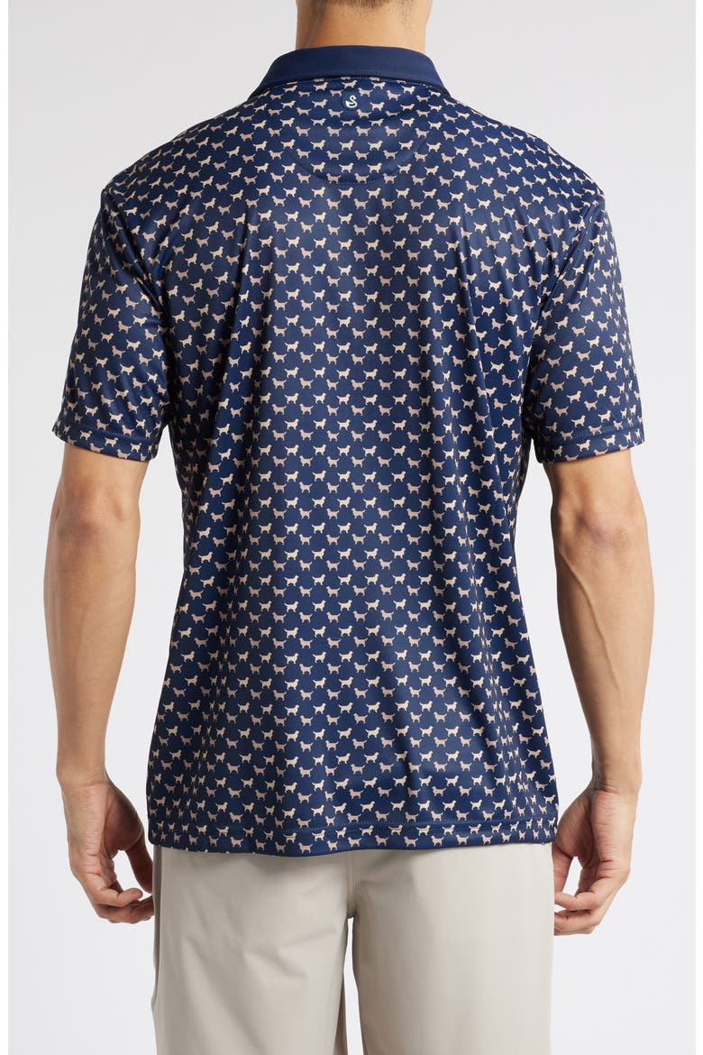 Dublin Dog Print Golf Polo, Alternate, color, MIDNIGHT NAVY