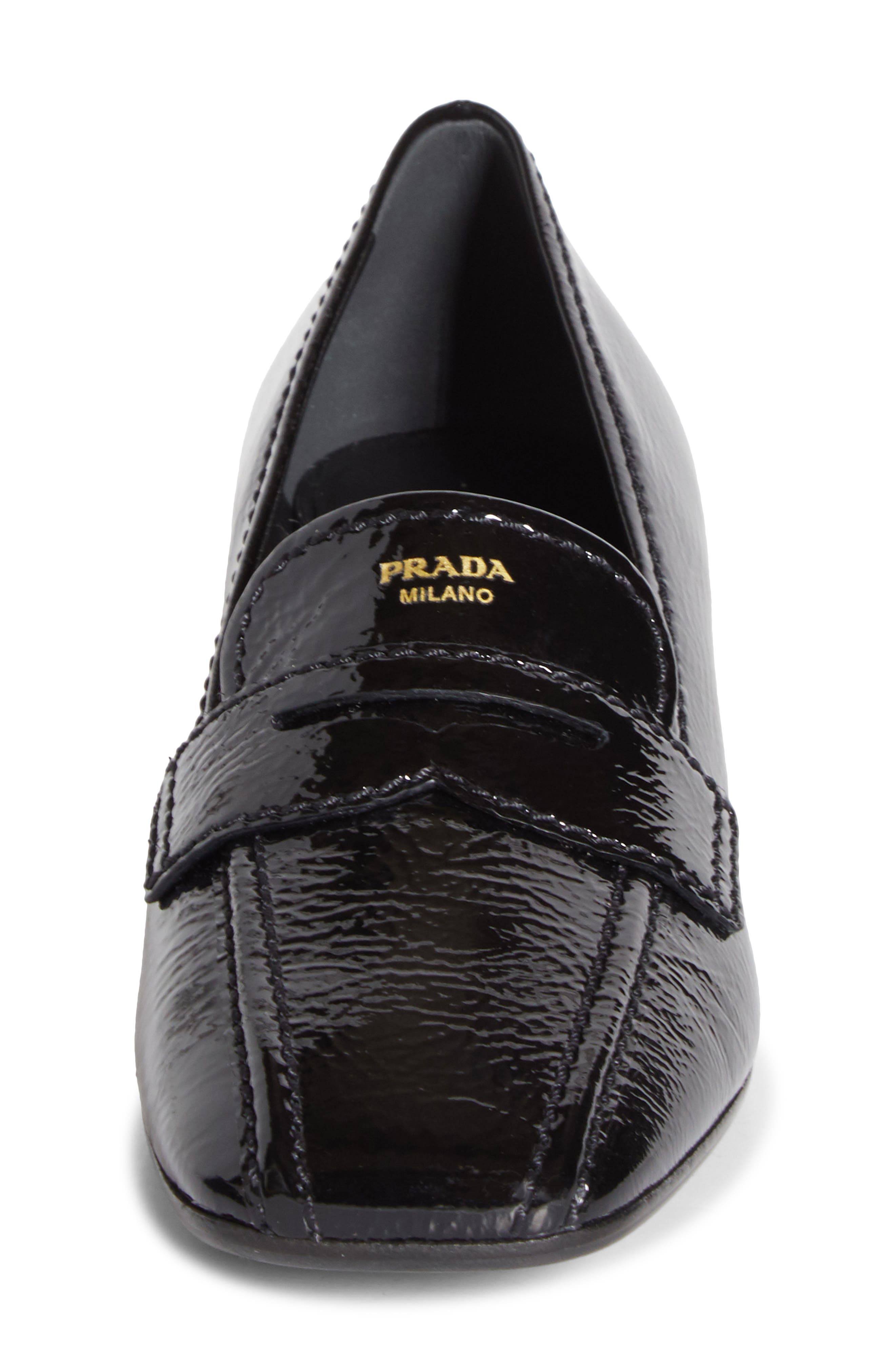 Heeled Leather Loafer, Alternate, color, NERO