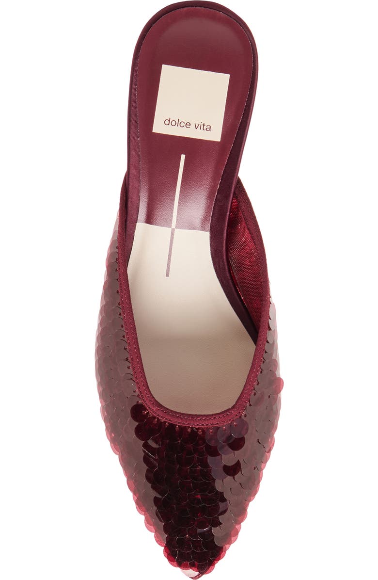 Dolce Vita Cleo Shimmer Kitten Heel Mule, Alternate, color, Cranberry Sequin