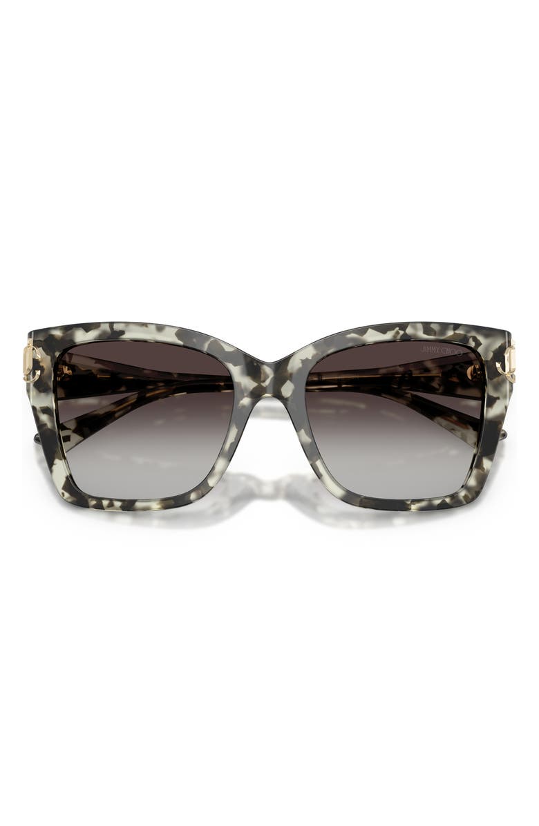 Jimmy Choo 54mm Gradient Square Sunglasses, Alternate, color, Milky Havana / Gradient Gray