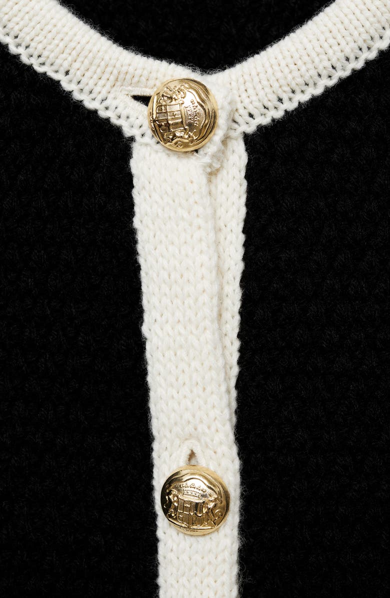 MANGO Contrast Trim Crop Cardigan, Alternate, color, 