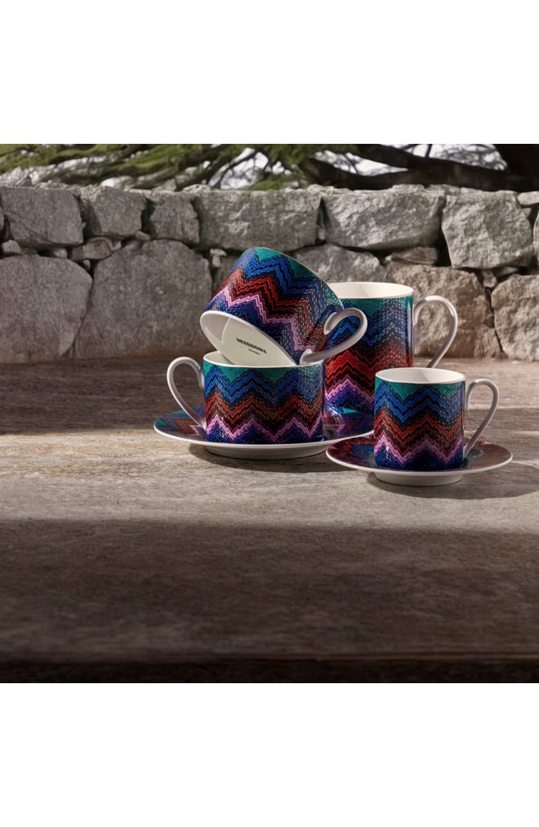 Missoni Tea Cup 
Saucer Set Of 6 In Luxury Box, Alternate, color, Multicolor 1