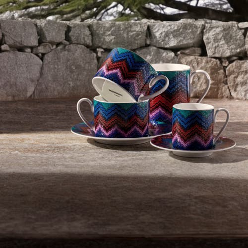 Missoni Coffee Cup & Saucer Set Of 6 In Luxury Box In Multi