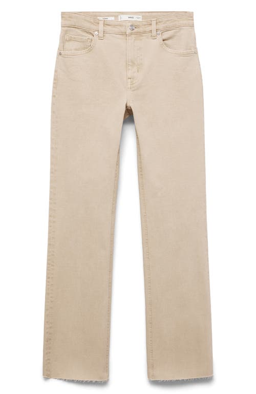 Mango Sienna Raw Hem Crop Flare Jeans In Neutral