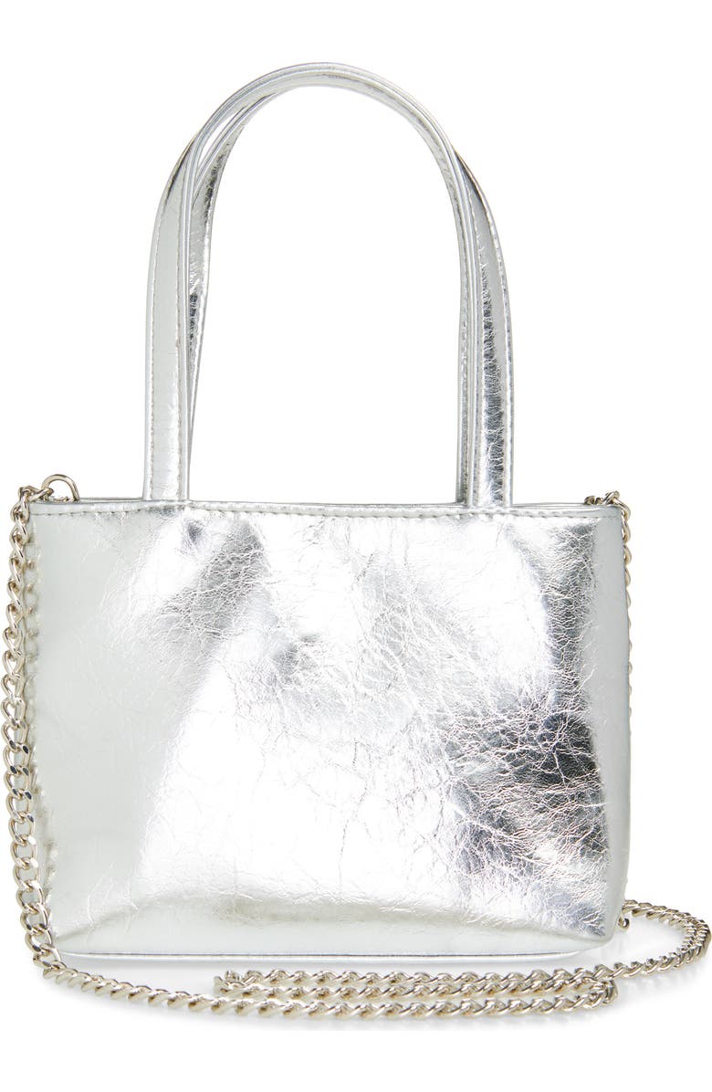 Ruby & Ry Kids' Silver Crystal Detail Tote, Alternate, color, Silver