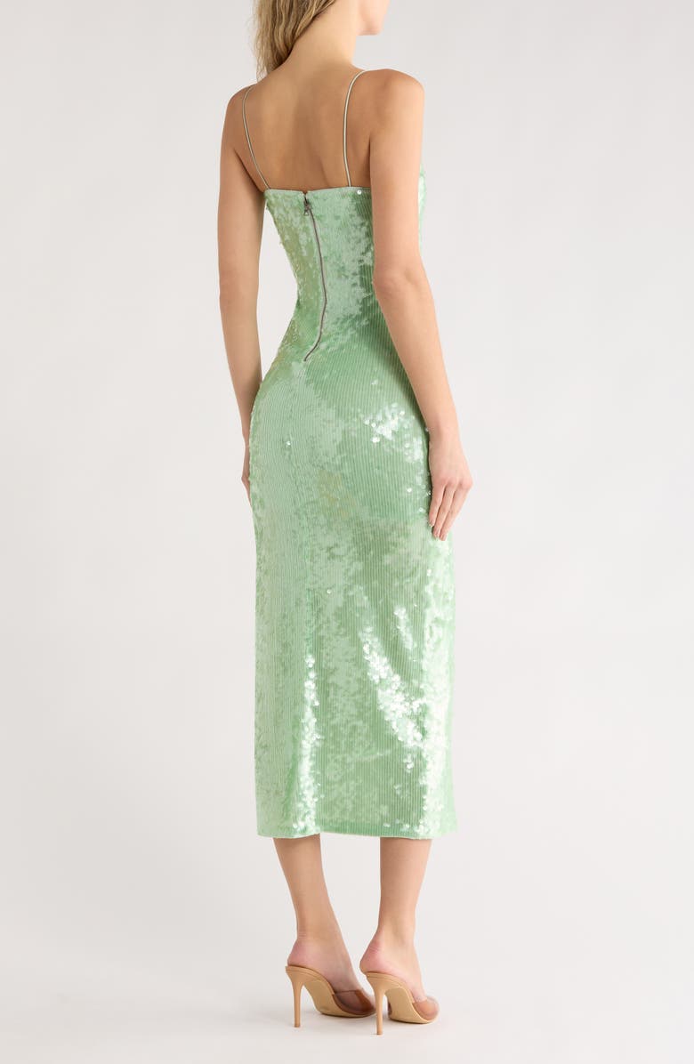 Alice + Olivia Fifi Sequin Midi Dress, Alternate, color, Green Tea