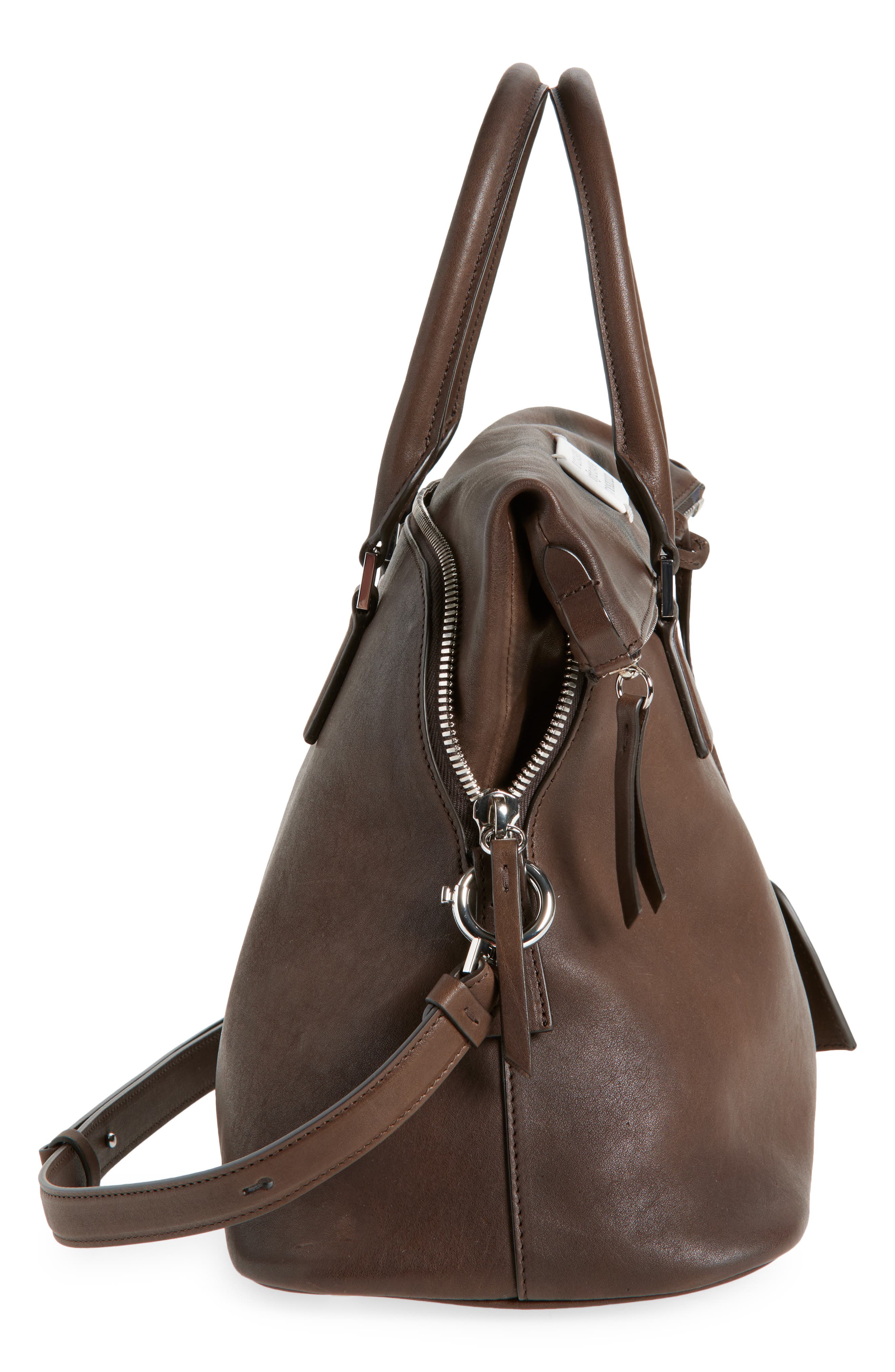 Maison Margiela Medium 5AC Loved To Death Leather Tote, Alternate, color, Ebene