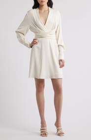 BOSS Dimkai Wrap Front Long Sleeve Dress