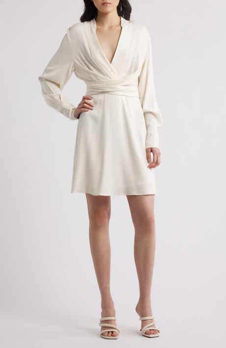 BOSS Dimkai Wrap Front Long Sleeve Dress