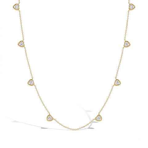 Heart Station Plated Girls Necklace