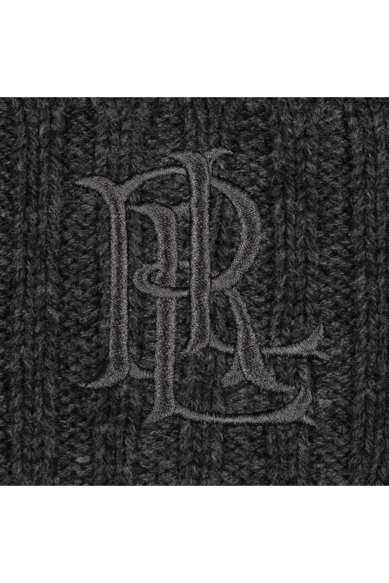 core cable logo hat, Alternate, color, onyx heather