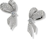 Nadri Small Eros Ribbon Bow Stud Earrings