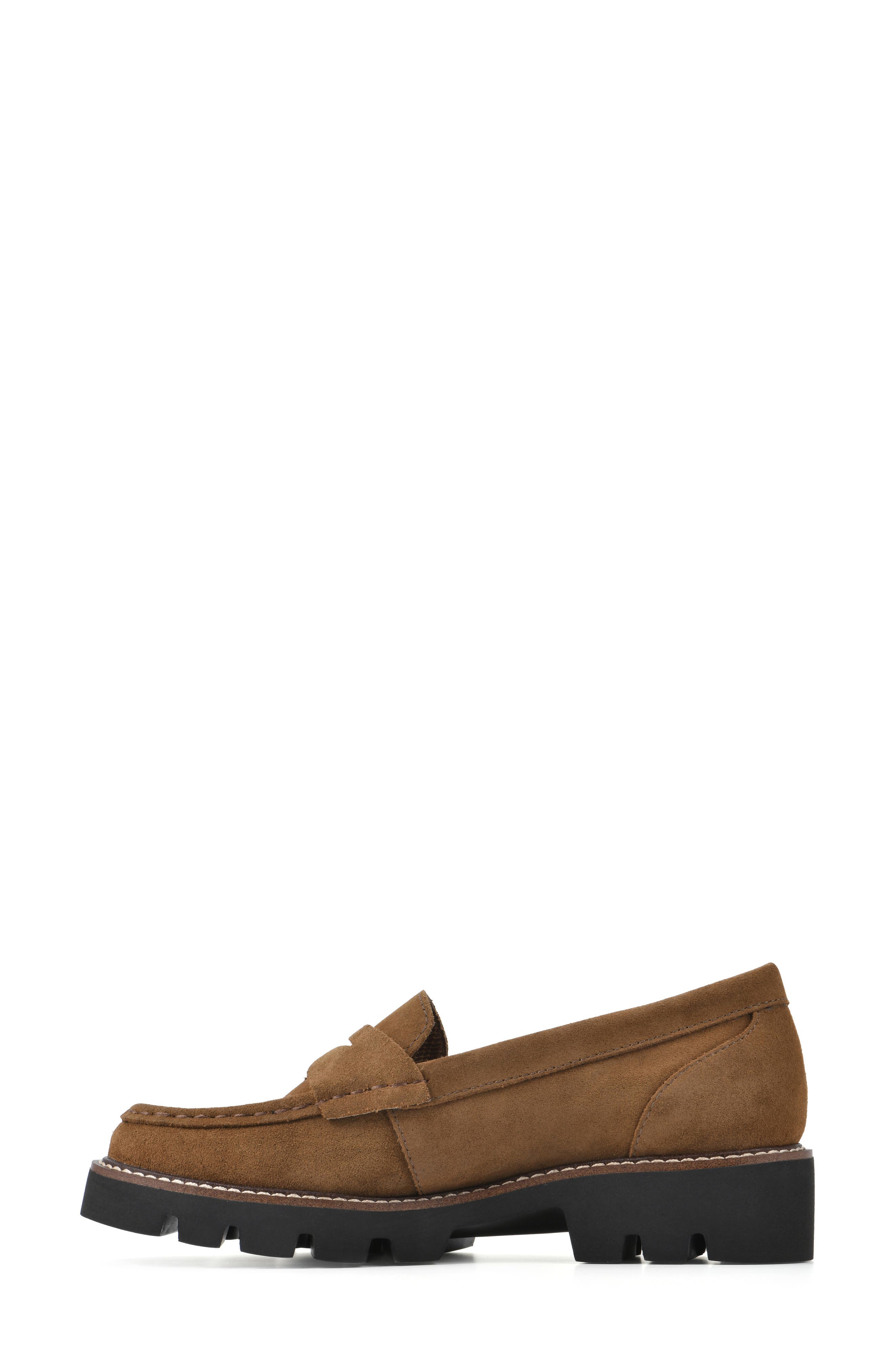Gunner Lug Sole Platform Loafer - Wide Width, Alternate, color, MID BROWN/ SUEDE