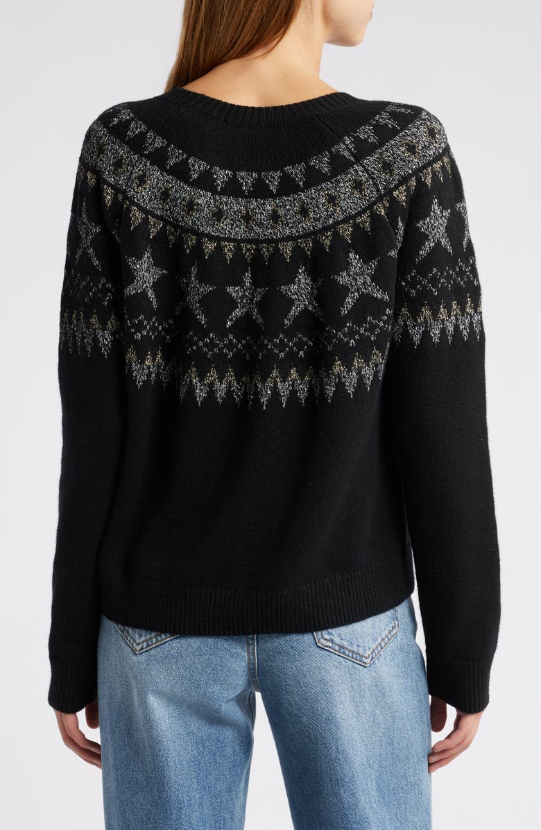 Rails Zoey Fair Isle Metallic Cotton & Wool Blend Sweater, Alternate, color, Metallic Fair Isle