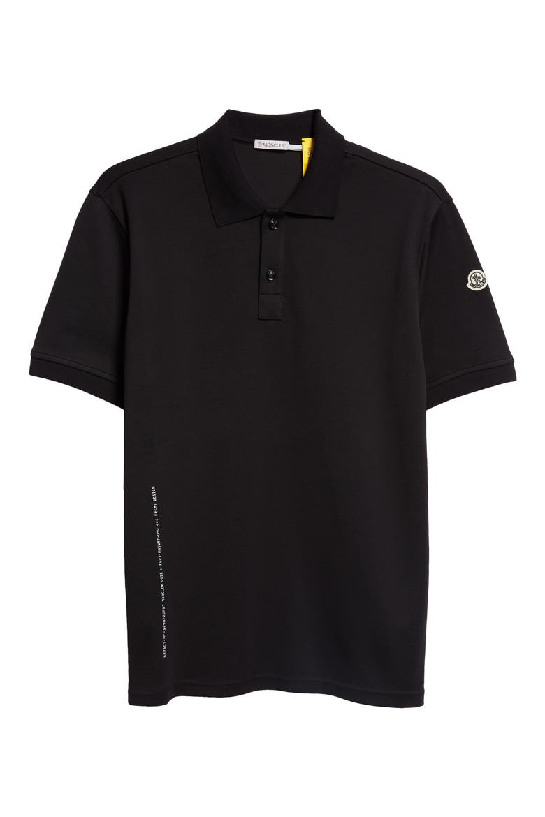 Cotton Piqué Polo, Alternate, color, BLACK