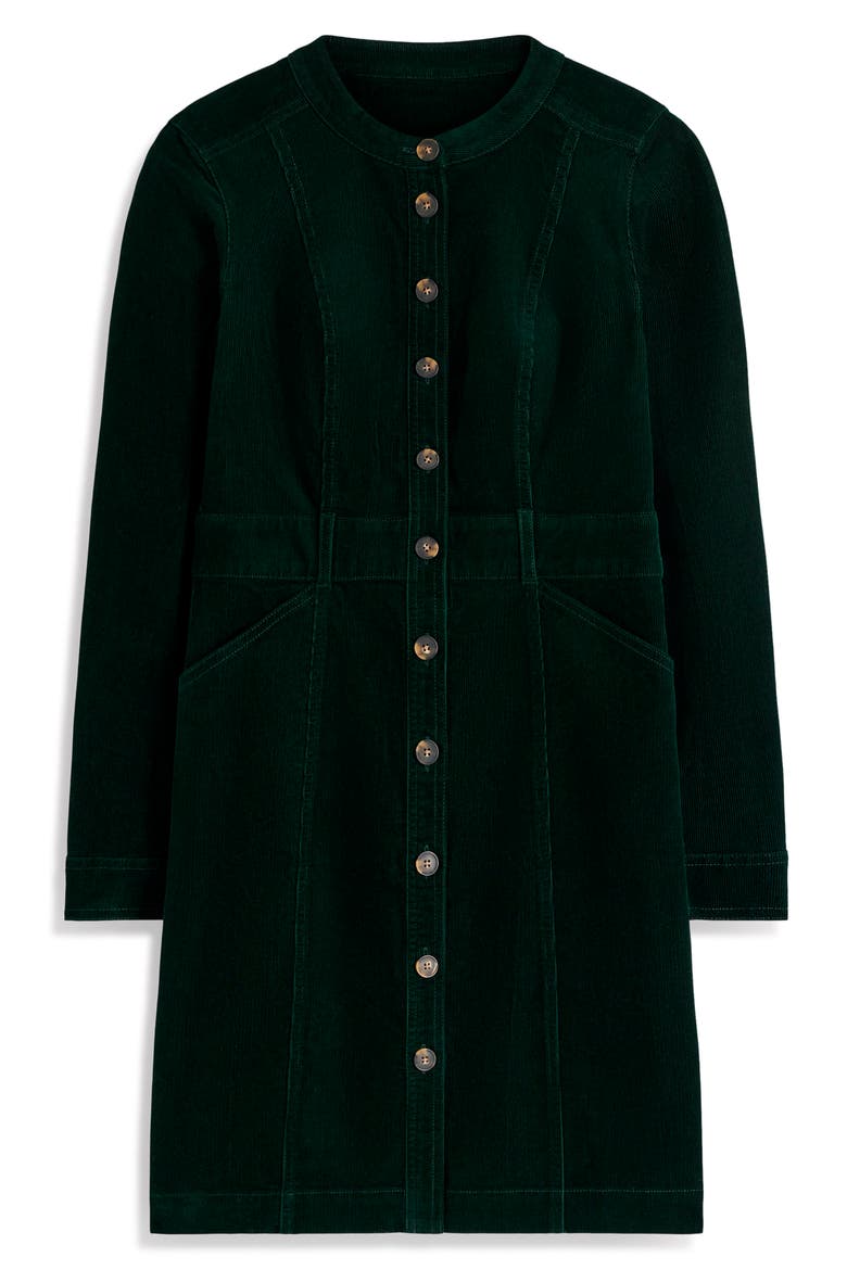 Zara Corduroy Minidress, Main, color, MIDNIGHT EMERALD