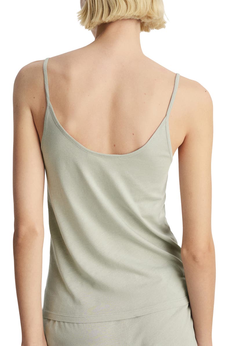 MANGO Contrast Lace Sleep Camisole, Alternate, color, Aqua Green