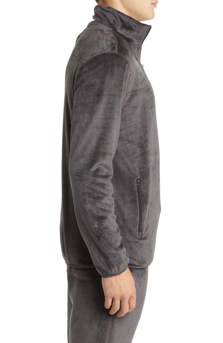 Daniel Buchler Quarter Zip Velour Lounge Top, Alternate, color,