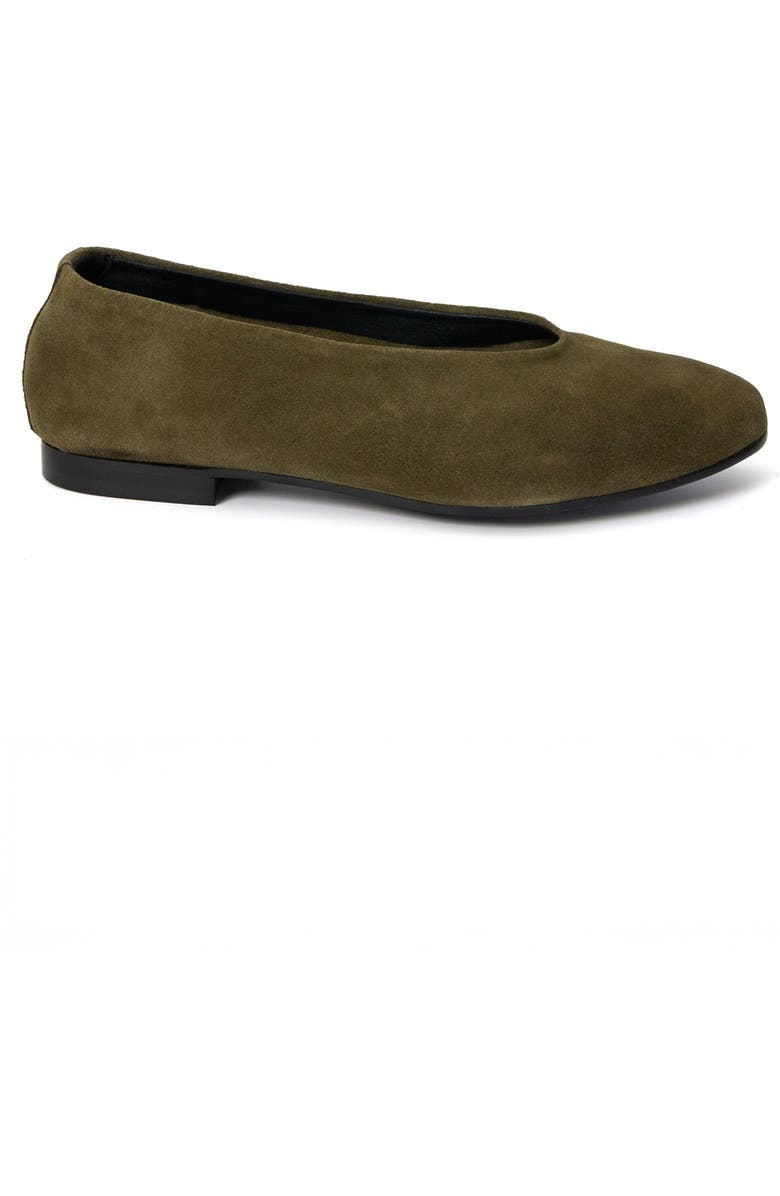 Menina Step Lucrecia Suede Ballet Flat, Main, color, Forest Green